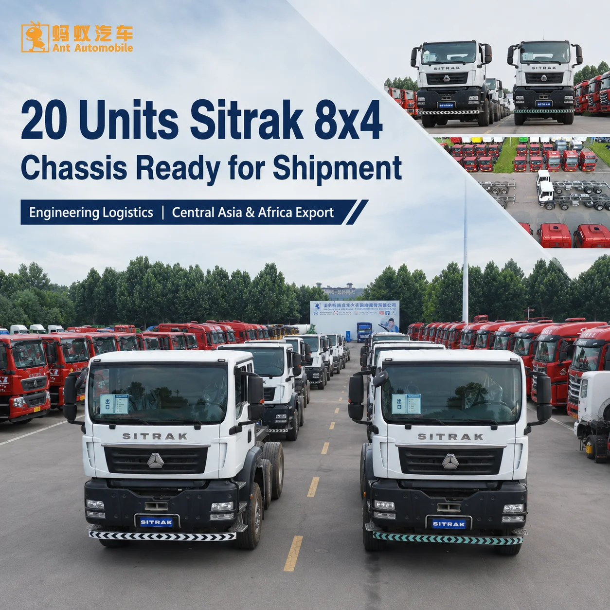 20 Units of Sitrak 8x4 Universal Truck Chassis Ready for Shipment