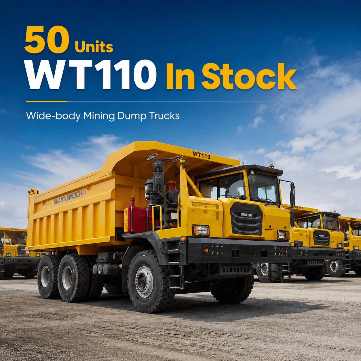 50 Units of WT110 Wide-body Mining Dump Trucks Available in Stock | Ant Automobile