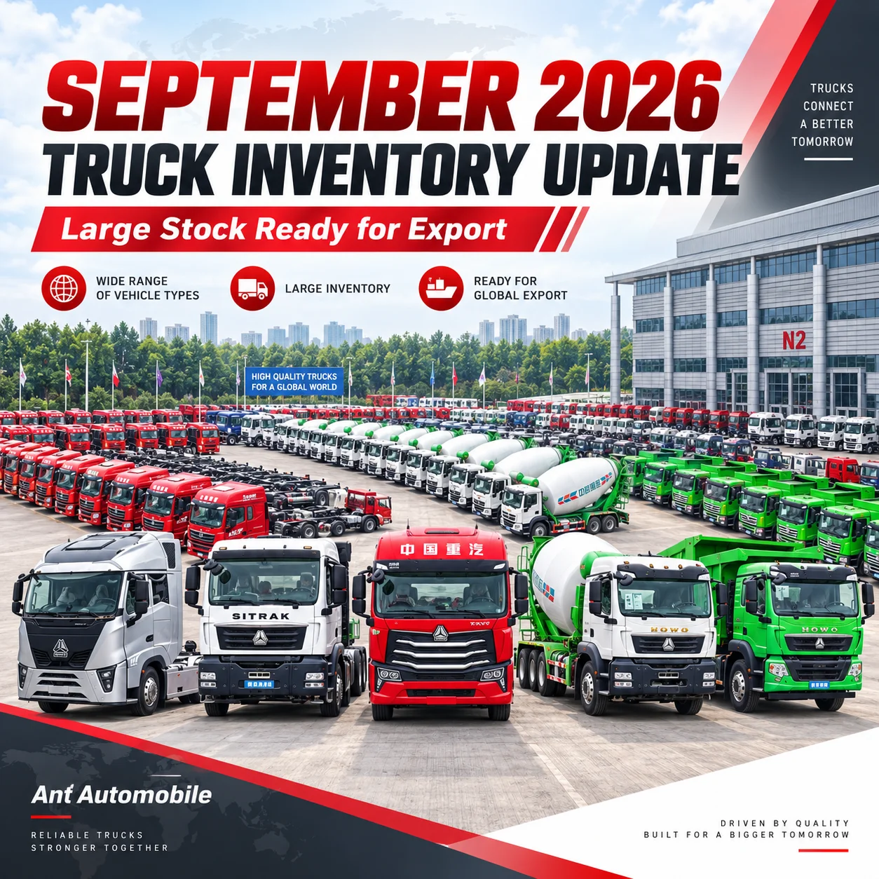 September 2026 Truck Inventory Update – Large Stock Ready for Export at Ant Automobile