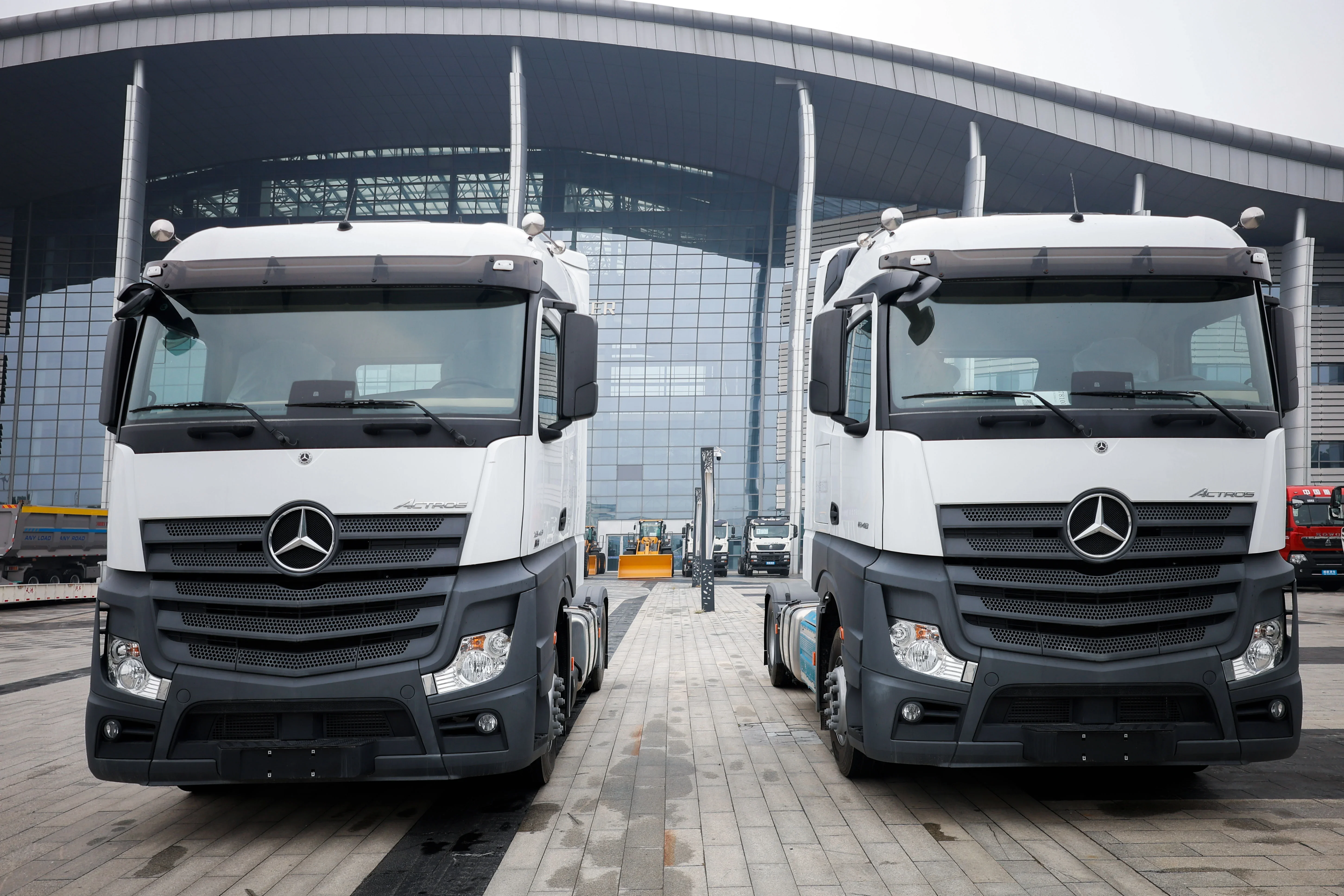Mercedes-Benz Actros 1848 heavy trucks front view in stock.webp