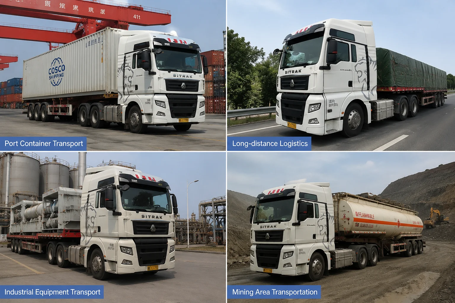 SINOTRUCK Sitrak CNG Used 6x4 Tractor Trailer