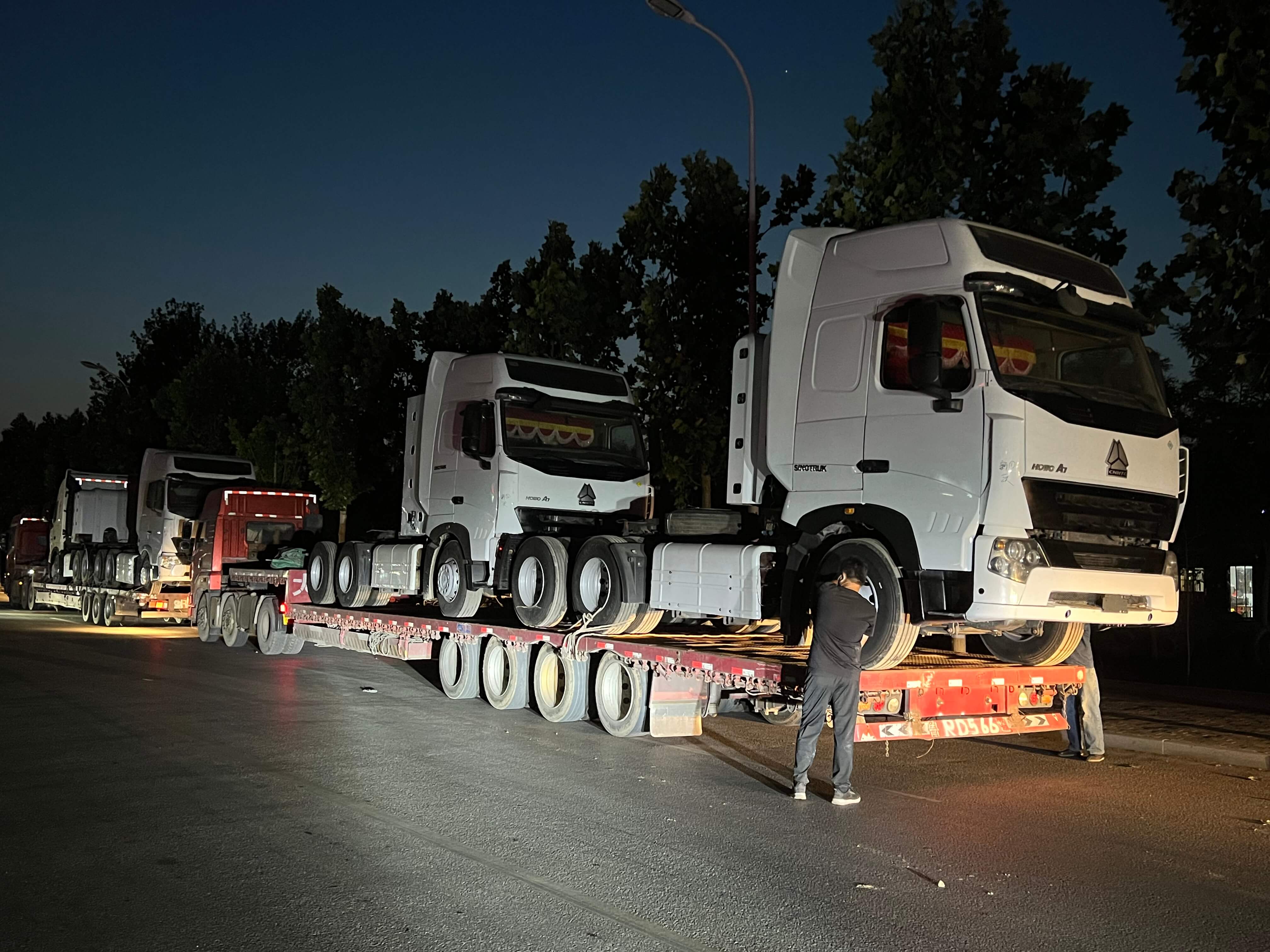 Used tractor trucks loaded for export from China to Nigeria