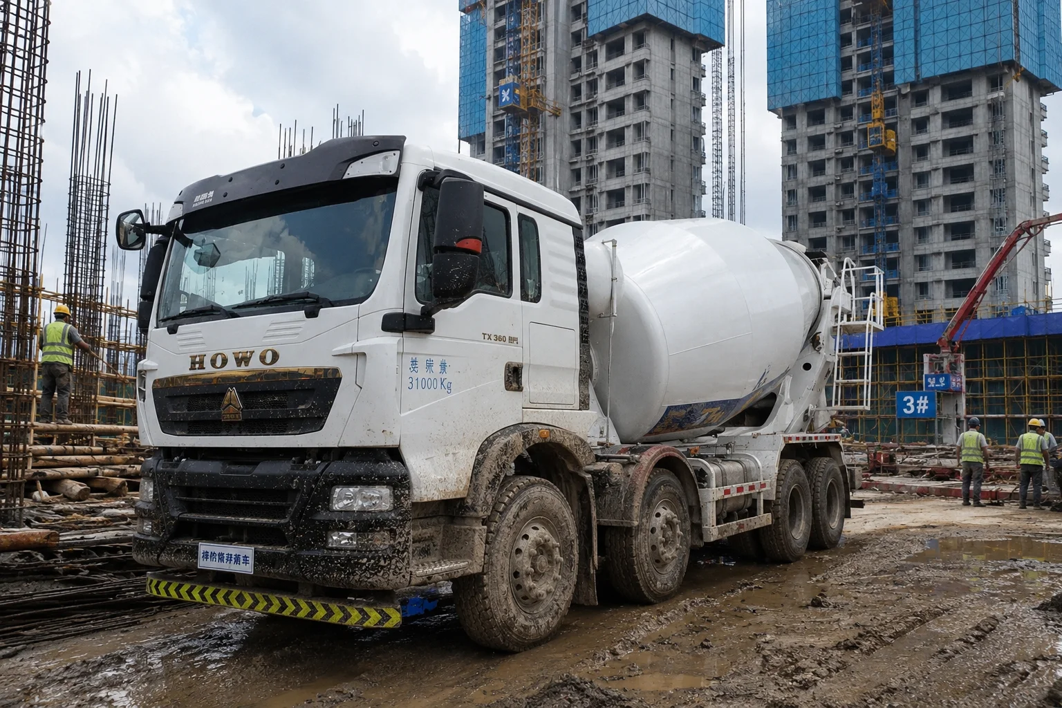 Howo Tx 8X4 Concrete Mixers application2